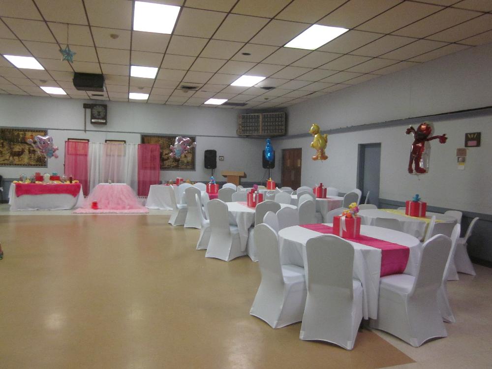 Hall Rental decorated for a Birthday Party